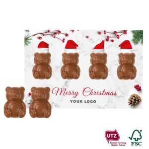 Vánoční přání s čokoládovými medvídky