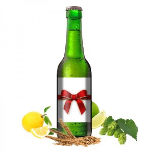 Pivo citron a limetka s reklamní etiketou