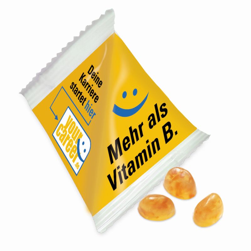 Vitamínové želé v čtyřstěnném reklamním sáčku